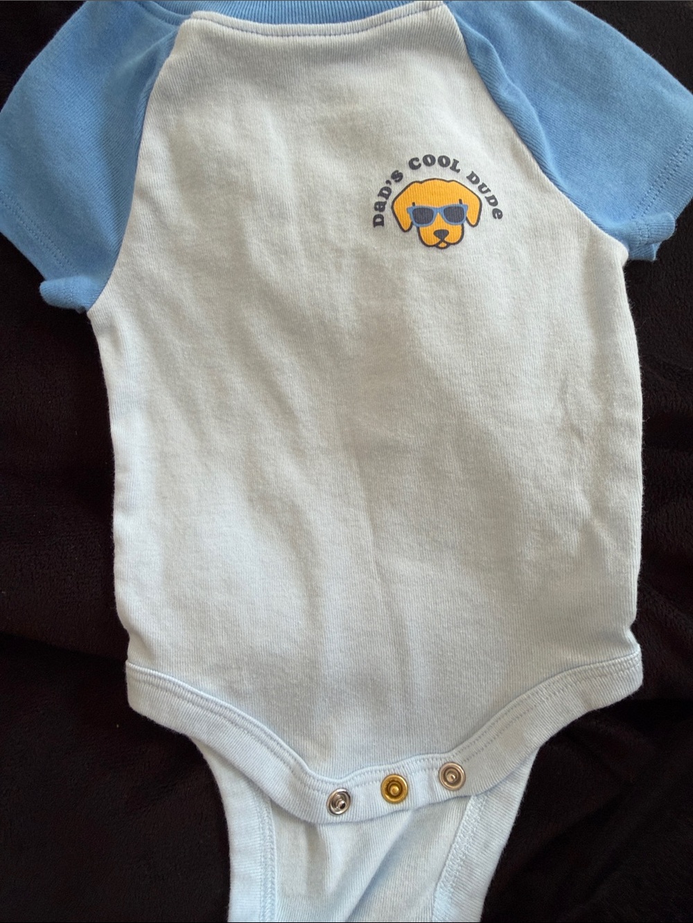 jumping beans Light Blue and White 'Dad's Cool Dude' One-Piece